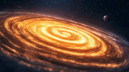 Obraz premium Vibrant Spiral Galaxy Swirling with Stars in Dark Cosmos Space