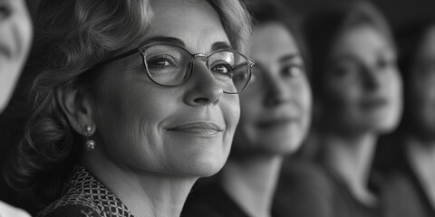 Elegant Politician in Profile at Podium