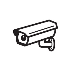 Security cameras silhouette vector art illustration