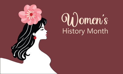 Elegant Women's History Month Illustration with Feminine Floral Theme