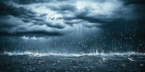 Naklejka premium Stormy Seas and Rain
