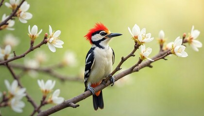 Red-headed Woodpecker Spring Blossom Bird Photography