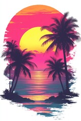 Obraz premium Vibrant Tropical Sunset