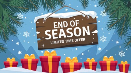 End of season sale with festive gifts and limited time offer