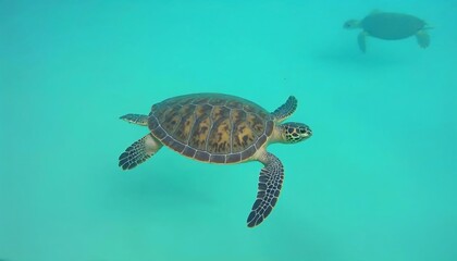 Obraz premium Sea Turtle Underwater Graceful Swim Ocean Wildlife