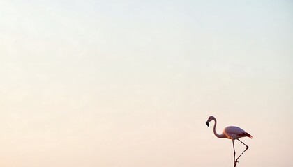 Solitary Flamingo Sunset Silhouette Wildlife Photography