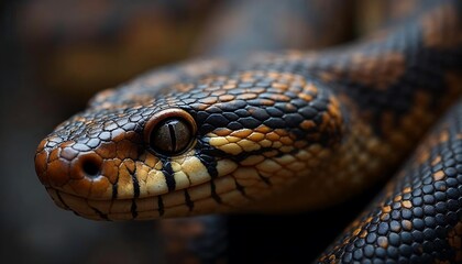 Fototapeta premium Stunning Closeup of a Black Headed Python Snake
