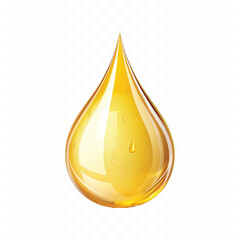 realistic 3d fresh Oil drop Isolated on white background