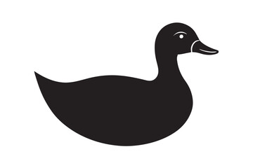 Duck vector icon silhouette on white background.01