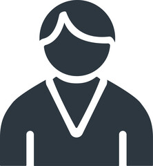 a man with a tie on his head icon