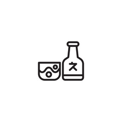 Soju drink vector icon. Modern, simple flat vector illustration for website or mobile app. Korean drink symbol, logo illustration.