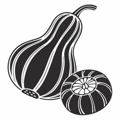 Gourd vector silhouette black design white background