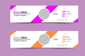 Business flyer Design. A bundle of 2 templates of different colors email signature template, modern business email signature templates, abstract business email signature and vector templates