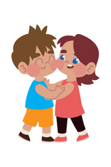 cartoon childrens characters hugging