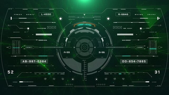 HUD Futuristic Technology UI Control Interface Screen Panel Fly Through In Low Poly Wave Line Connection 4K Motion Background