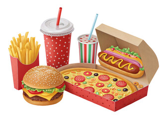 Juicy beef burger with sesame seed bun lettuce red onion and french fries served with ketchup a delicious fast food meal