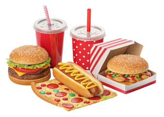 Juicy beef burger with sesame seed bun lettuce red onion and french fries served with ketchup a delicious fast food meal