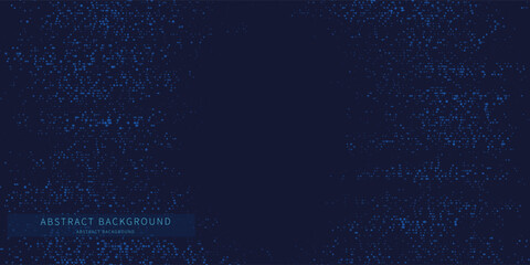 Abstract dots on dark blue background. Points in chaotic texture.Technology cyberspace concept.