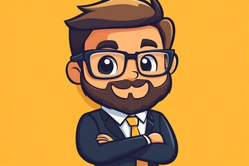 Cute Businessman Cartoon Character Illustration1