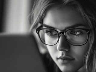 Intensive Focus - Contemporary Woman, Business Casual, Technology