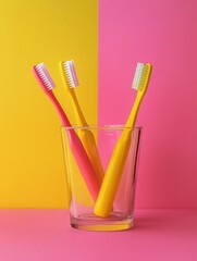 Vibrant Toothbrushes and Cup