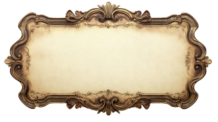 Ornate gold and black decorative frame design. high resolution PNG file