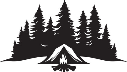Obraz premium Camping silhouette element, Camping vector illustration design.