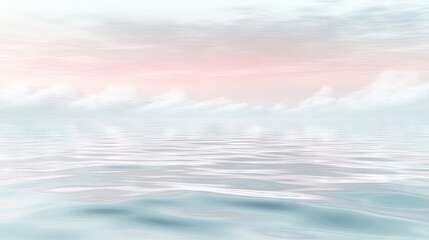 Obraz premium Serene pastel sunrise over calm ocean, dreamy landscape
