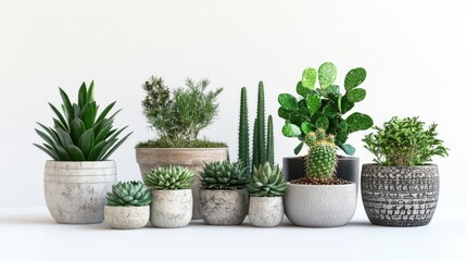Fototapeta premium Modern Minimalist Succulent Planter Arrangement
