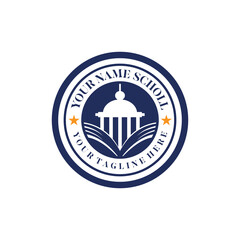 University college school badge logo design vector  Education badge logo design. University high school emblem
