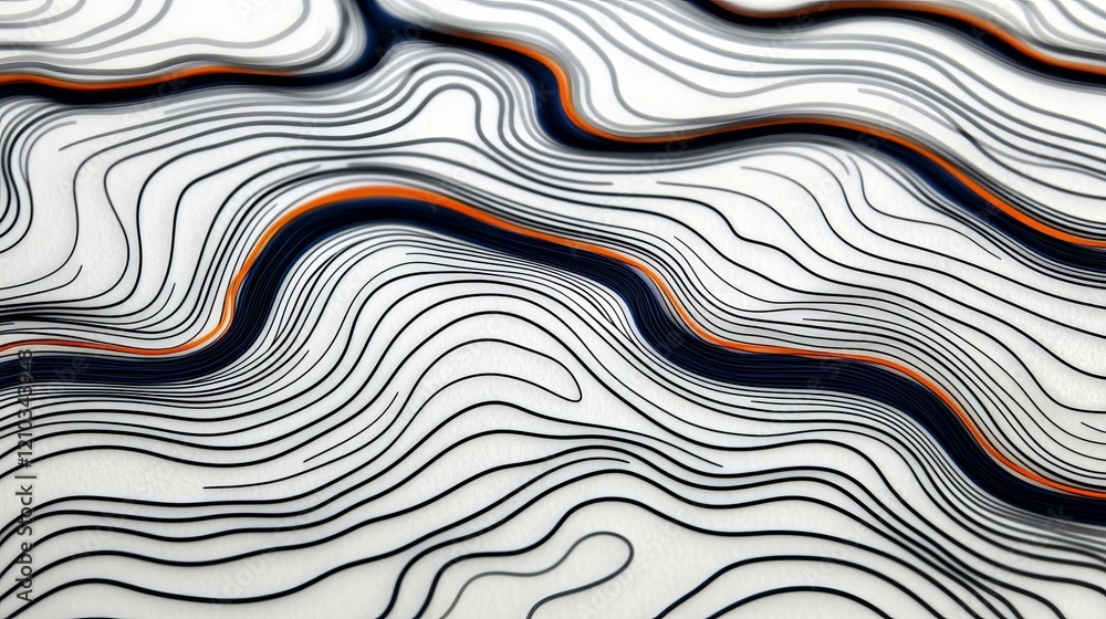 Wall mural trendy modern background and texture. topographic multicolored linear background for design, abstrac