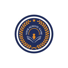 University college school badge logo design vector  Education badge logo design. University high school emblem