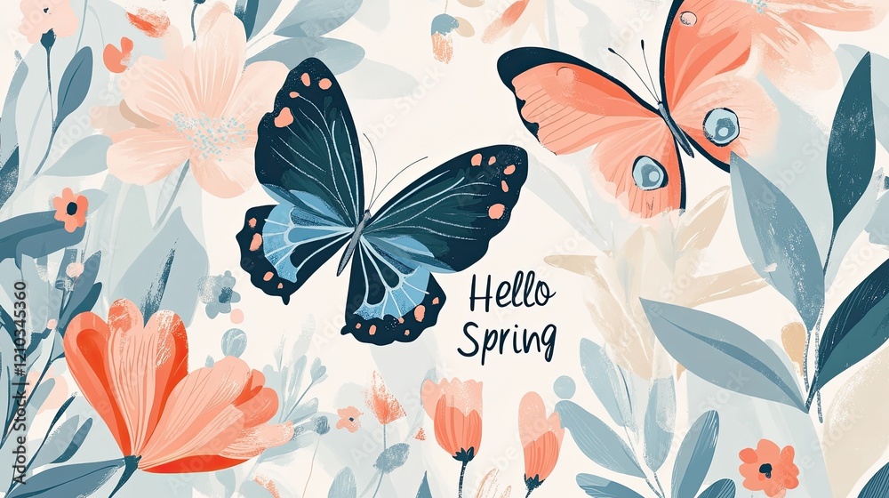 Fototapete spring-themed vector illustration with 