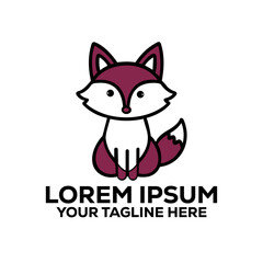 Simple fox illustration in a sitting position