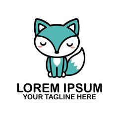 Adorable Cartoon Fox Logo Design