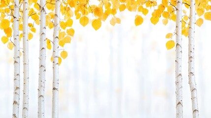 Golden aspen trees autumn forest background nature wallpaper
