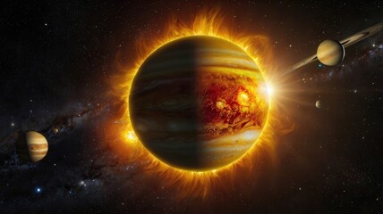 Fototapeta premium space, planet, star, earth, galaxy, astronomy, universe, sun, sky, night, moon, cosmos, light, nebula, stars, blue, abstract, science, world, fantasy, black, orbit, illustration, outer, solar