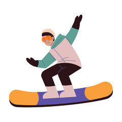 snowboarder riding and jumping