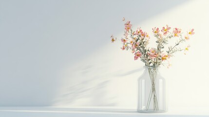 A flower vase with beautiful flowers inside.