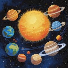 Obraz premium space, planet, star, earth, astronomy, sun, galaxy, universe, moon, stars, light, sky, cosmos, night, solar, globe, world, nebula, science, fire, fantasy, asteroid, orbit, illustration, sunlight