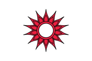 red star with sun