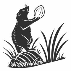 potato vector silhouette black design white background