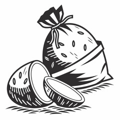 potato vector silhouette black design white background