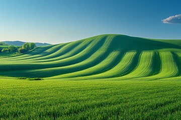 Naklejka premium Captivating Aerial View of Solar Farm with Rows of Neatly Arranged Solar Panels in a Field