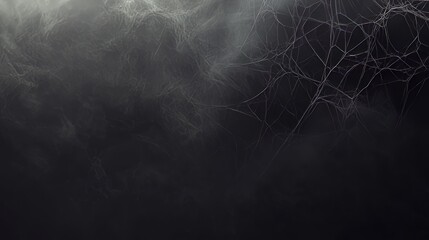 creepy cobweb background with dark fog, high detail, eerie and mysterious, spooky Halloween atmosphere, subtle and elegant design, atmospheric and rich