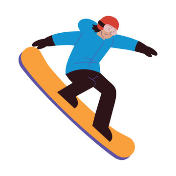 man playing snowboarding