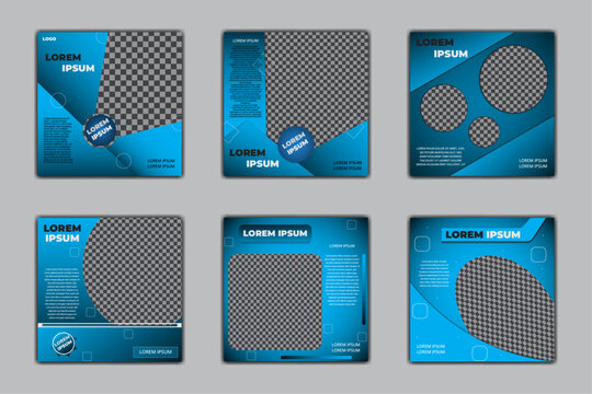 Social media post & web banner digital for bussiness. Set of Editable minimal square banner template.