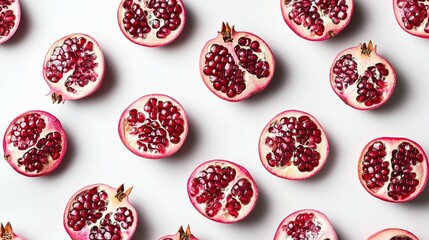 pomegranates on a white background