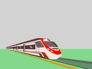 High-speed trains are running on the tracks. are running on the tracks.