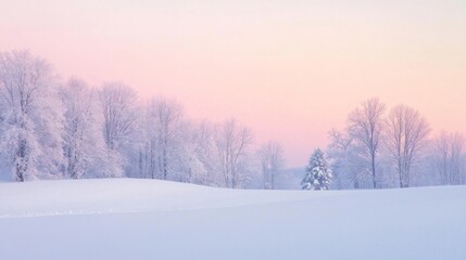 Fototapeta premium Winter Wonderland Landscape: Breathtaking Snow-Covered Scene
